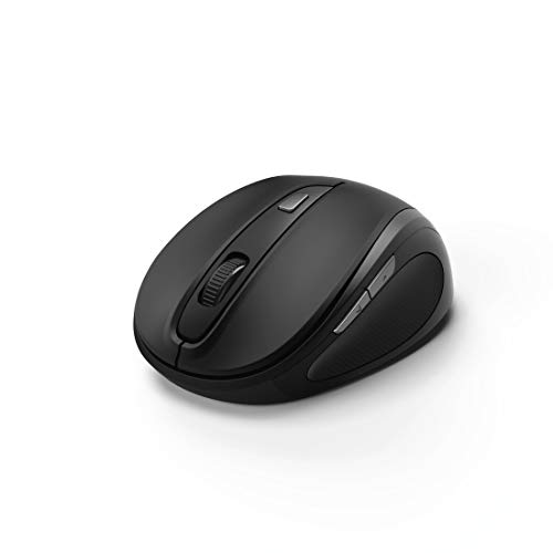 Hama Computermaus kabellos (Funkmaus mit 6 Tasten für PC, Laptop und Notebook, optische Maus mit ergonomischer Form für Rechtshänder, Empfindlichkeit verstellbar zw. 800/1200/1600 dpi) schwarz von Hama