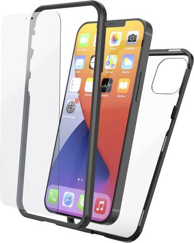 Hama Cover Magnetic+Glas Cover Apple iPhone 12 Schwarz, Transparent Staubdicht, Stoßfest Hama Cover Magnetic+Glas Cover Apple iPhone 12 Schwarz, Transparent Staubdicht, Stoßfest von Hama