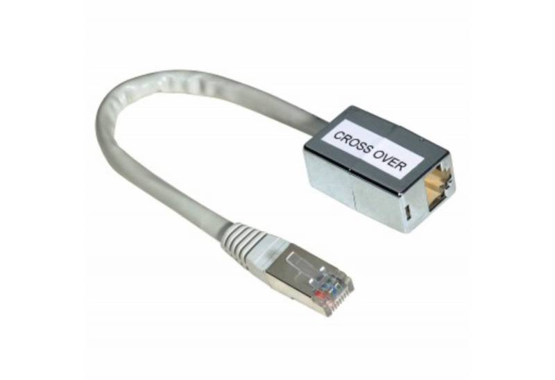 Hama CrossOver Adapter CAT5e Netzwerkkabel Silber LAN-Kabel, RJ45, RJ45 (10 cm), RJ45 Kupplung auf Stecker Modular 8p8c CrossOver-Kabel Cat 5e Ethernet von Hama