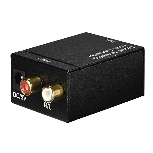 Hama DAC-Konverter Audio Digital auf Analog (Switch Audio Optische Digitaleingänge Toslink RCA TV DVD-Player Konsole etc, Ausgang RCA Analog Line Out auf China Hifi Kopfhörer Verstärker) Schwarz von Hama