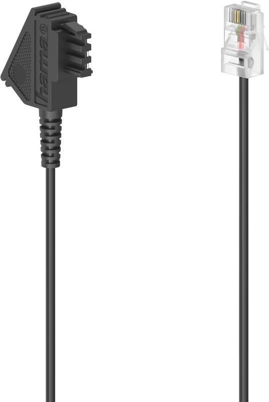 Hama DSL-Box-Kabel, TAE-F-Stecker - Modular-Stecker 8p2c, 6 m, Schwarz (00201113) von Hama