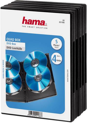 Hama DVD Hülle 00051186 4 CDs/DVDs/Blu-rays Schwarz Polypropylen 5St. von Hama