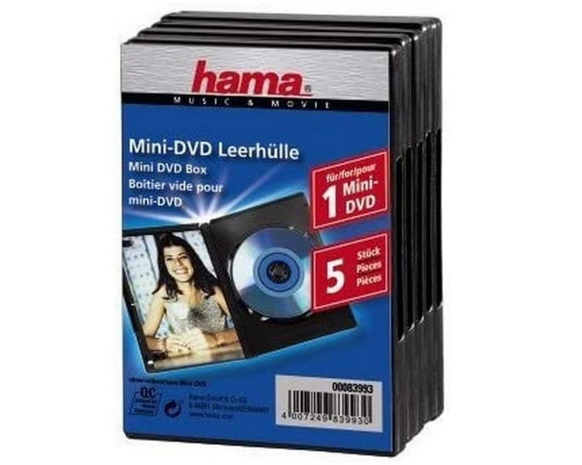 Hama DVD-Hülle 5x Pack Mini-DVD Mini-CD 8cm Hüllen, Leer-Hülle Case Box CD-R DVD-R CD-Hülle DVD-Hülle von Hama