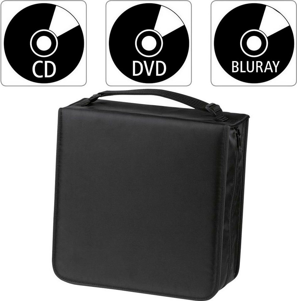 Hama DVD-Hülle CD-/DVD-/Blu-ray-Tasche 304, Schwarz + Pflegetuch Disc-Tasche von Hama