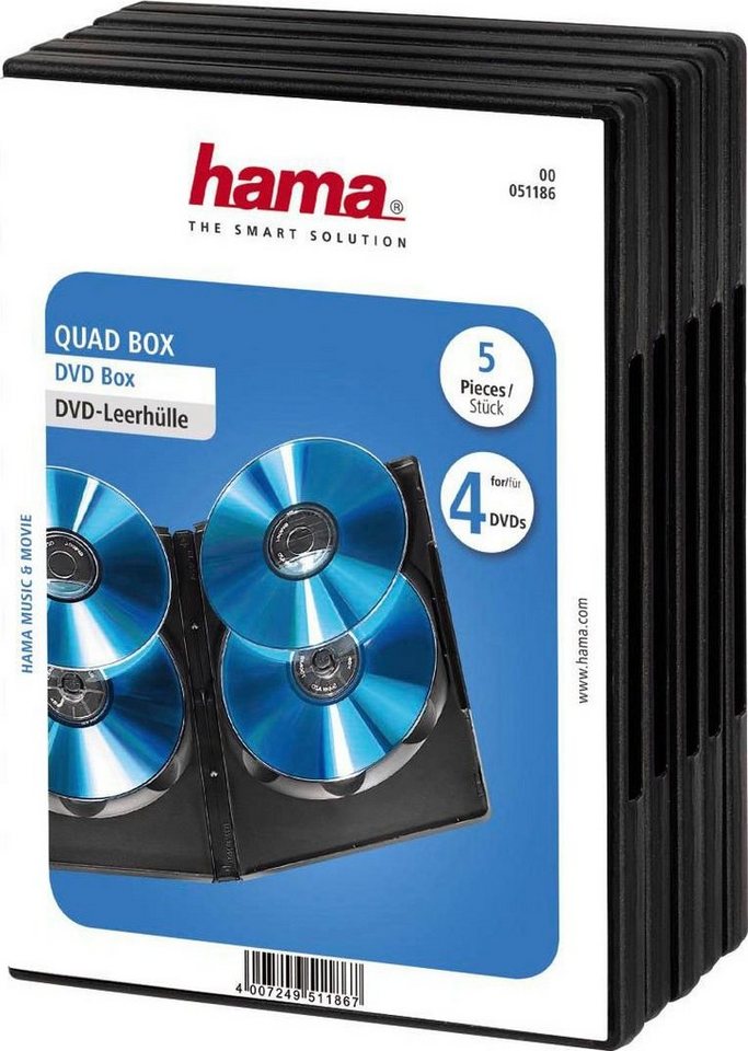 Hama DVD-Hülle DVD-Leerhülle Quad Box, 5er-Pack, Schwarz Hama DVD-Hülle DVD-Leerhülle Quad Box, 5er-Pack, Schwarz von Hama