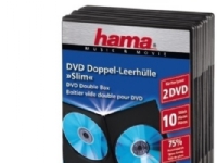 Hama DVD Slim Double-Box 10, Black, 2 Disks, Schwarz von Hama