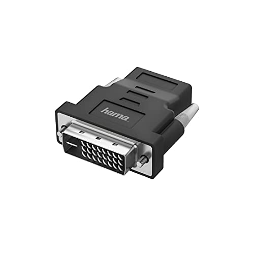 Hama DVI auf HDMI Adapter (Monitoradapter 4K Ultra HD, Kompaktadapter DVI Stecker – HDMI Kupplung, Video Adapter für PC, Notebook zum Anschluss an Monitor, TV, Beamer) von Hama