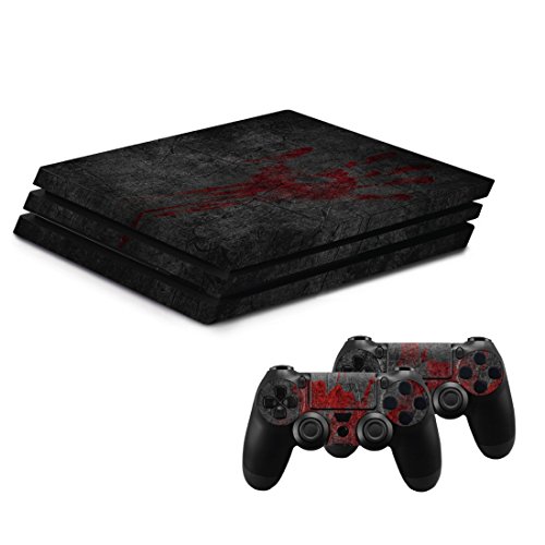 Hama Design-Skin „Undead“ für PlayStation 4 PRO (Folien-Set im Zombie-Design für PS4 PRO Konsole und 2 Controller, rückstandslos entfernbar) Designfolie, Gehäuse-Aufkleber von Hama