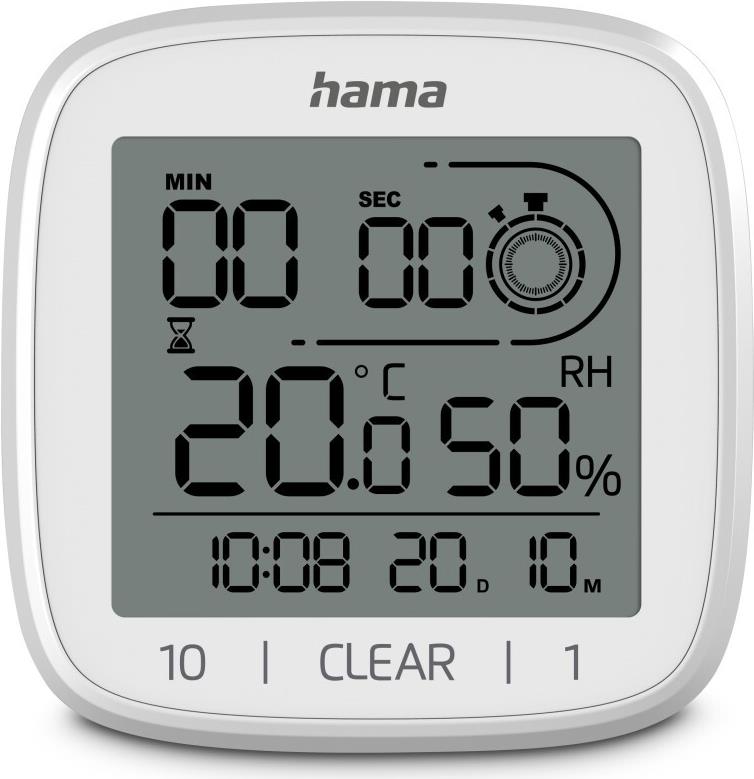 Hama Digitale Badezimmeruhr Zypern, Saugnapf, zum Stellen und Hängen, Weiß (00185893) von Hama