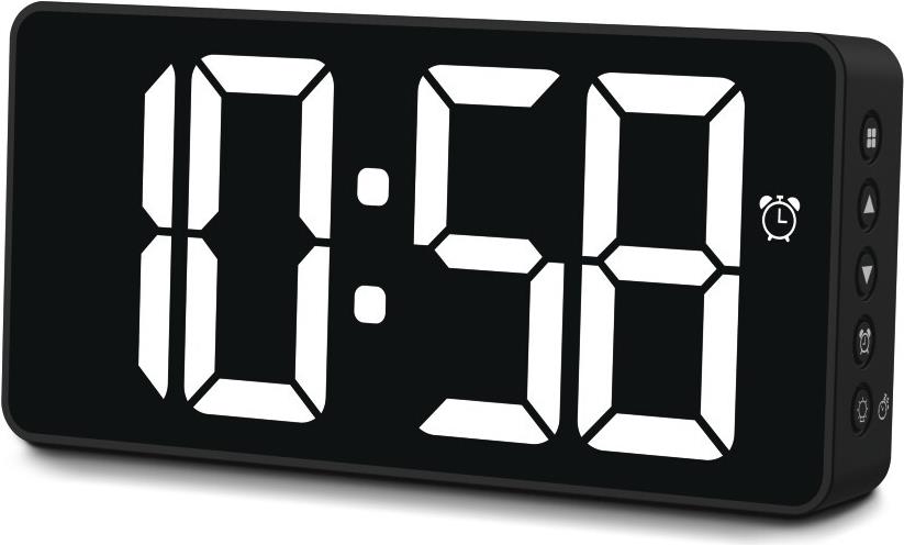 Hama Digitaler Wecker Bali, mit Temperaturanzeige, Nachtmodus, Schwarz (00185896) von Hama