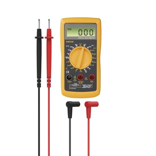 Multimeter, digital, CAT III (Messgerät für Spannung, Strom, Widerstand, nutzbar als Spannungsprüfer, Multifunktions Strommessgerät, Polaritätsanzeige, 3,5-stellige Displayanzeige) von Hama