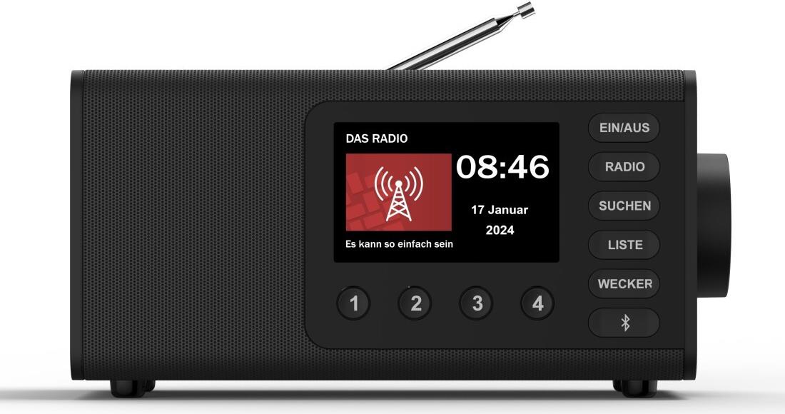 Hama Digitalradio DR1001BT, FM/DAB/DAB+/Bluetooth® RX, Radiowecker, Schwarz (00054296) von Hama
