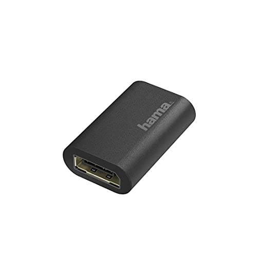 Hama DisplayPort Adapter Ultra HD 4K 60 Hz (2x DisplayPort Buchse, Adapter zum Verbinden von zwei Display Port Kabeln als Verlängerung, zwischen PC, Laptop, Monitor, TV, Beamer, ideal fürs Gaming) von Hama