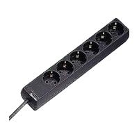 Hama Distribution Panel 6-Way 45° - Verlängerungsschnur - Wechselstrom 230 V - output connectors: 6 - 1.4 m - Schwarz (Packung von 15 ) von Hama