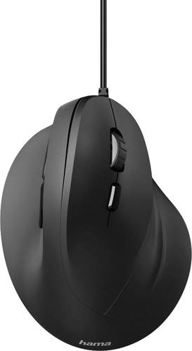 Hama EMC-500 Ergonomische Maus USB Optisch Schwarz 6 Tasten 1000 dpi, 1400 dpi, 1800 dpi Ergonomisch von Hama