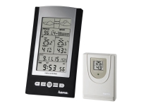 Hama EWS-800, Schwarz, Silber, Innen-Luftdruck, Innen-Thermometer, Außen-Hygrometer, Außen-Thermometer, Barometer, 85 - 105 kPa, 20 - 95%, 1 - 99% von Hama