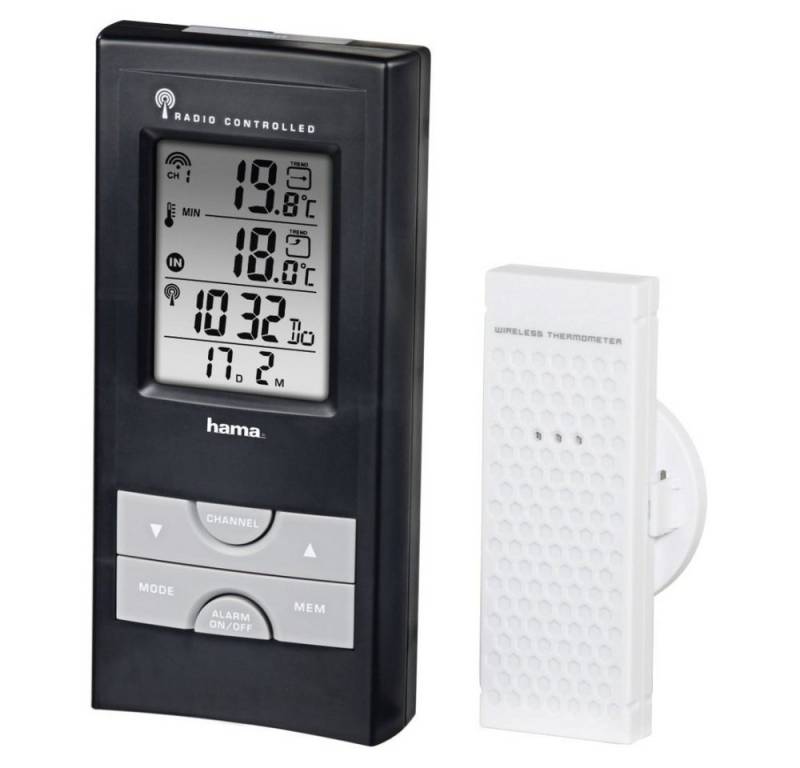 Hama Elektronische Wetterstation "EWS-165", Schwarz (00186313) Wetterstation von Hama