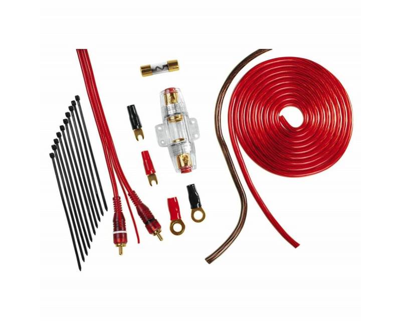 Hama Endstufen Anschluss-Set 6mm² Kabel-Satz Audio- & Video-Kabel, Cinch-Stecker,Rohkabel, Cinch-Stecker, Komplett KFZ Kabel-Kit Car-HiFi Verstärker 5m Cinch-Kabel Remote von Hama