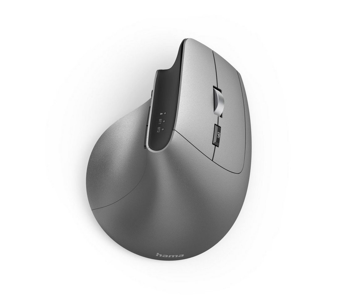 Hama Ergonomische Maus, wireless, aufladbarer Akku, für drei Geräte ergonomische Maus (RF kabellos + Bluetooth) von Hama