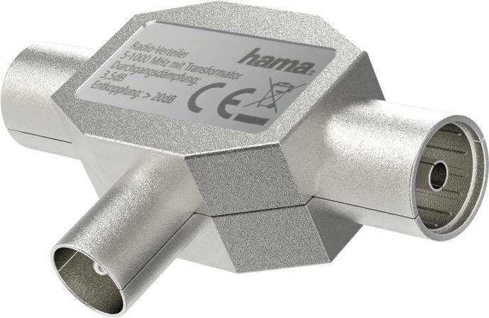 Hama Essential Line - Antennen-Splitter - abgeschirmt - Silber (00205237) von Hama