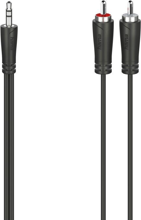 Hama Essential Line - Audiokabel - Stereo Mini-Klinkenstecker Stecker bis RCA Stecker - 1,5m - Schwarz (00200720) von Hama