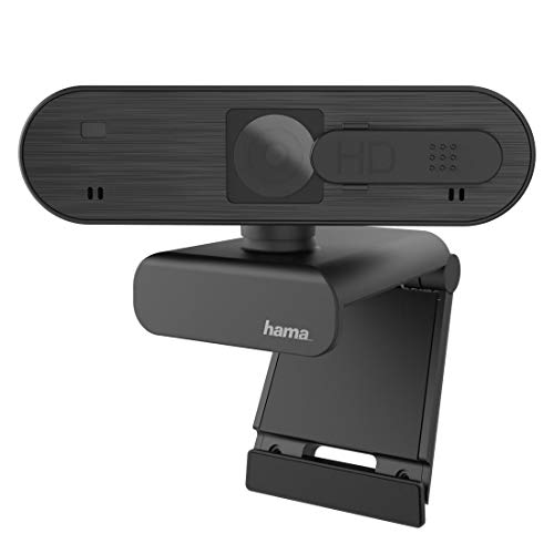 Hama Externe Kamera für Laptop (Webcam mit Mikrofon Kamera PC mit 1080p Full HD Webcam TV Autofokus, PS5 Kamera Webcam Macbook 360 Grad schwenkbar, Kamera-Abdeckung, 1/4 Zoll Gewinde für Stative) von Hama