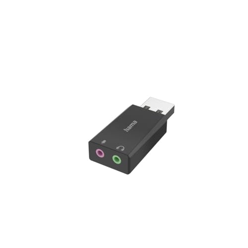 Hama Externe Soundkarte, USB Klinke Adapter (USB Soundkarte für Windows und Mac, Stereo Adapter zum Anschluss von Kopfhörer, Lautsprecher, Mikrofon, Headset an Computer, PC, Laptop, Tablet, PS4, PS5) Hama Externe Soundkarte, USB Klinke Adapter (USB Soundkarte für Windows und Mac, Stereo Adapter zum Anschluss von Kopfhörer, Lautsprecher, Mikrofon, Headset an Computer, PC, Laptop, Tablet, PS4, PS5) von Hama