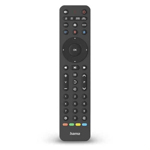 Hama Universalfernbedienung TV, für 8 Geräte (Infrarot, smarte Tasten, lernfähig, 10m Reichweite, ideal z.B. für TV, DVD Player, Videorekorder, Receiver, Set Top Boxen) schwarz Hama Universalfernbedienung TV, für 8 Geräte (Infrarot, smarte Tasten, lernfähig, 10m Reichweite, ideal z.B. für TV, DVD Player, Videorekorder, Receiver, Set Top Boxen) schwarz von Hama