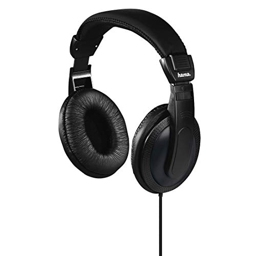 Hama Fernsehkopfhörer kabelgebunden Basic4TV (TV Kopfhörer, Headphones Over-Ear Headset, einseitiges, 6 m langes Kabel, Lautstärkeregelung) Schwarz von Hama