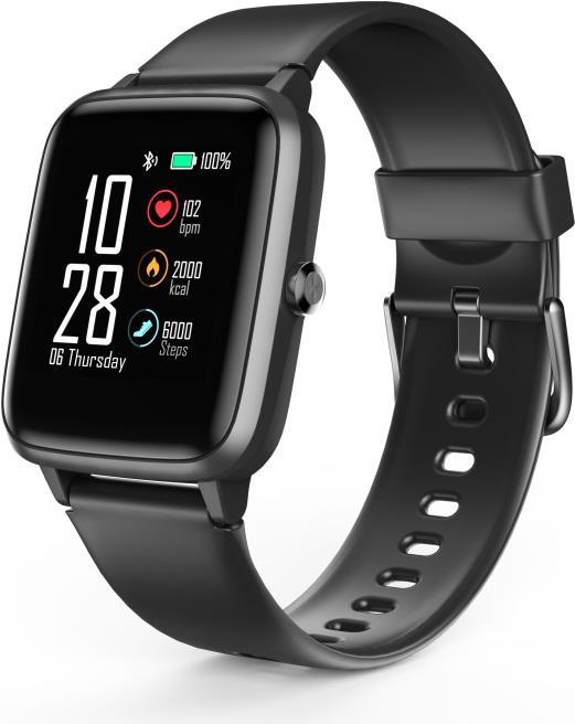 Hama Fit Watch 5910 - Intelligente Uhr mit Band - TPU - schwarz - Anzeige 3.3 cm (1.3) - Bluetooth - 35 g von Hama