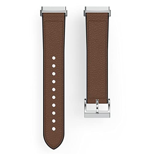 Hama Fitbit Uhrenarmband 20 mm (verstellbares Ersatzarmband für Smartwatch Fitbit Versa 3 und Sense, Fitbit Armband zum Tauschen, Wechselarmband Leder und Silikon, Edelstahl Schnalle, Damen) braun von Hama