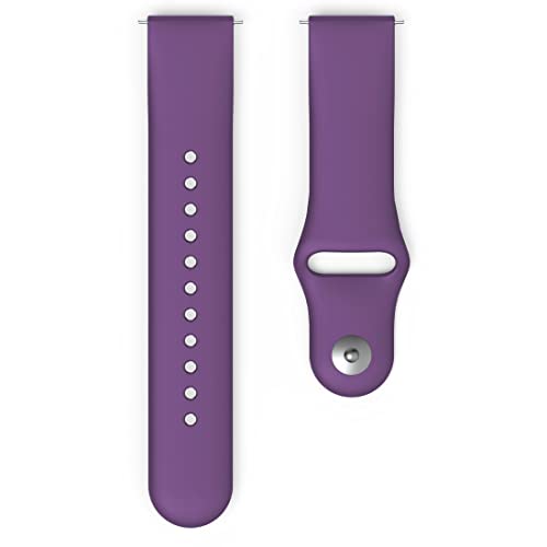 Hama Fitbit Uhrenarmband 22 mm (verstellbares Ersatzarmband für Smartwatch Fitbit Versa 2, Versa, Versa Lite, Fitbit Armband zum Tauschen, Silikon Wechselarmband, Edelstahl Knopf) lila von Hama