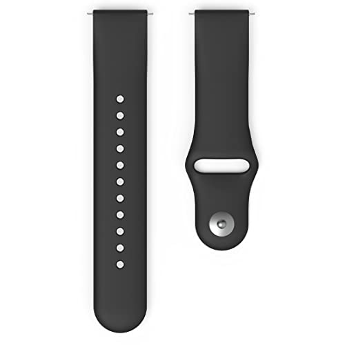 Hama Fitbit Uhrenarmband 22 mm (verstellbares Ersatzarmband für Smartwatch Fitbit Versa 2, Versa, Versa Lite, Fitbit Armband zum Tauschen, Silikon Wechselarmband, Edelstahl Knopf) schwarz von Hama