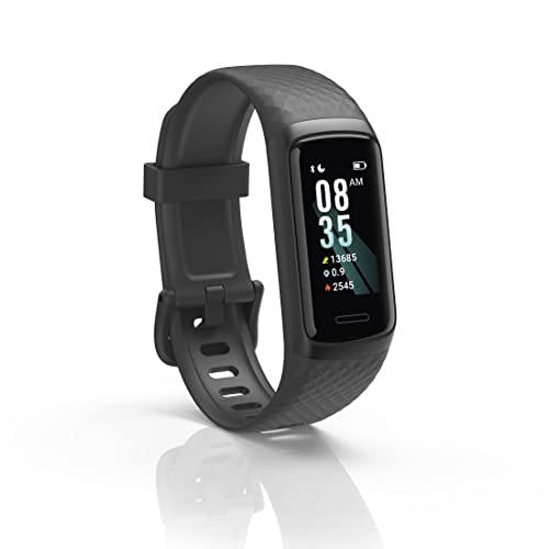 Hama Fitness-Tracker 3910, IP68 wasserdicht (Sport-Uhr mit 1,05" Full-Touch-LCD-Display, Fitness-Uhr mit Schrittzähler, Pulsmesser, Schlafanalyse, Kalorienzähler-Fitness-Armband, 6 Tage Akku) schwarz von Hama