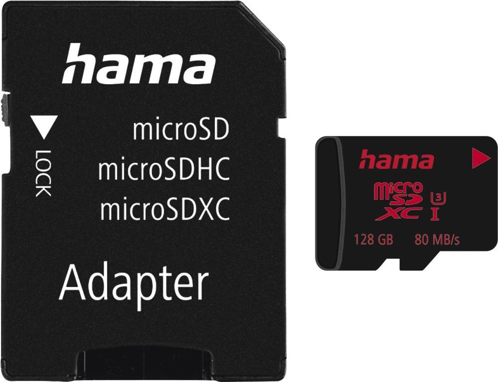 Hama - Flash-Speicherkarte (microSDXC-an-SD-Adapter inbegriffen) - 128 GB - UHS Class 3 - microSDXC UHS-I von Hama