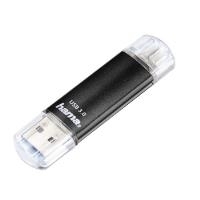 Hama FlashPen Laeta Twin - USB-Flash-Laufwerk - 128GB - USB3.0 / micro USB - Schwarz (124001) von Hama