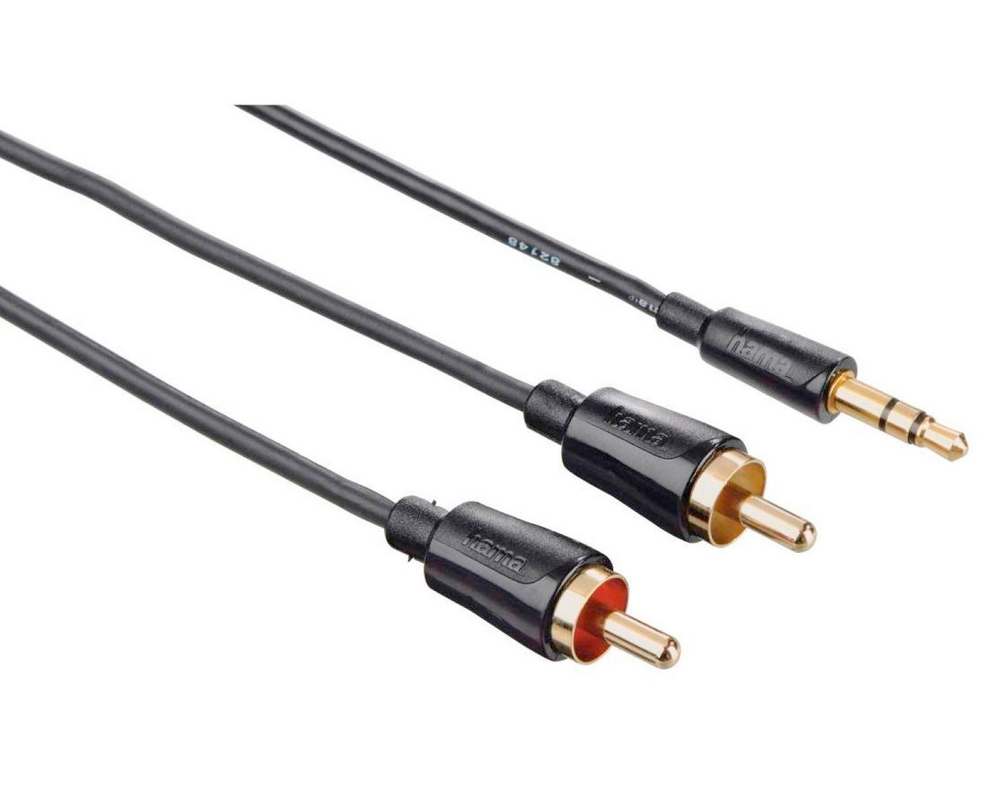 Hama Flexi-Slim Audio Adapter-Kabel AUX vergoldet 1,5m Audio-Kabel, 3,5-mm-Klinke, RCA-Stecker, Keine (150 cm), Dünnes Kabel Platzsparend 3,5mm Klinken-Stecker auf 2x RCA Cinch von Hama