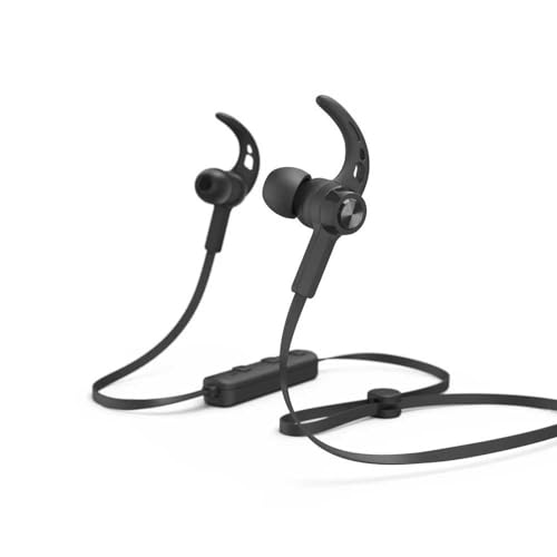 Hama Freedom Run kabellose Kopfhörer mit Nackenbügel (In-Ear-Bluetooth-Kopfhörer mit Mikrofon, 6 Stunden Akkulaufzeit, ideal für Sport, Laufen, Fahrrad, Fitnessstudio, Sprachsteuerung) Schwarz von Hama