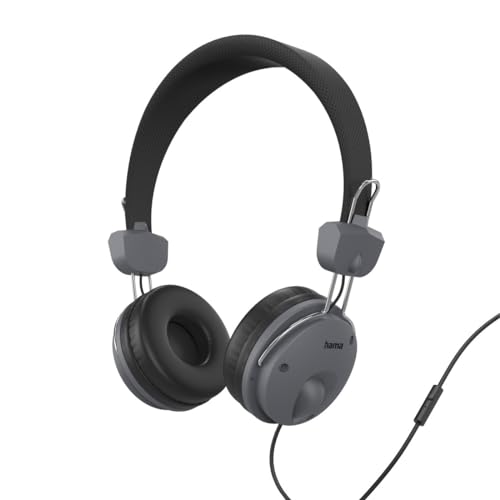 Hama Fun HiFi On Ear Kopfhörer kabelgebunden Stereo Dunkelgrau, Schwarz von Hama