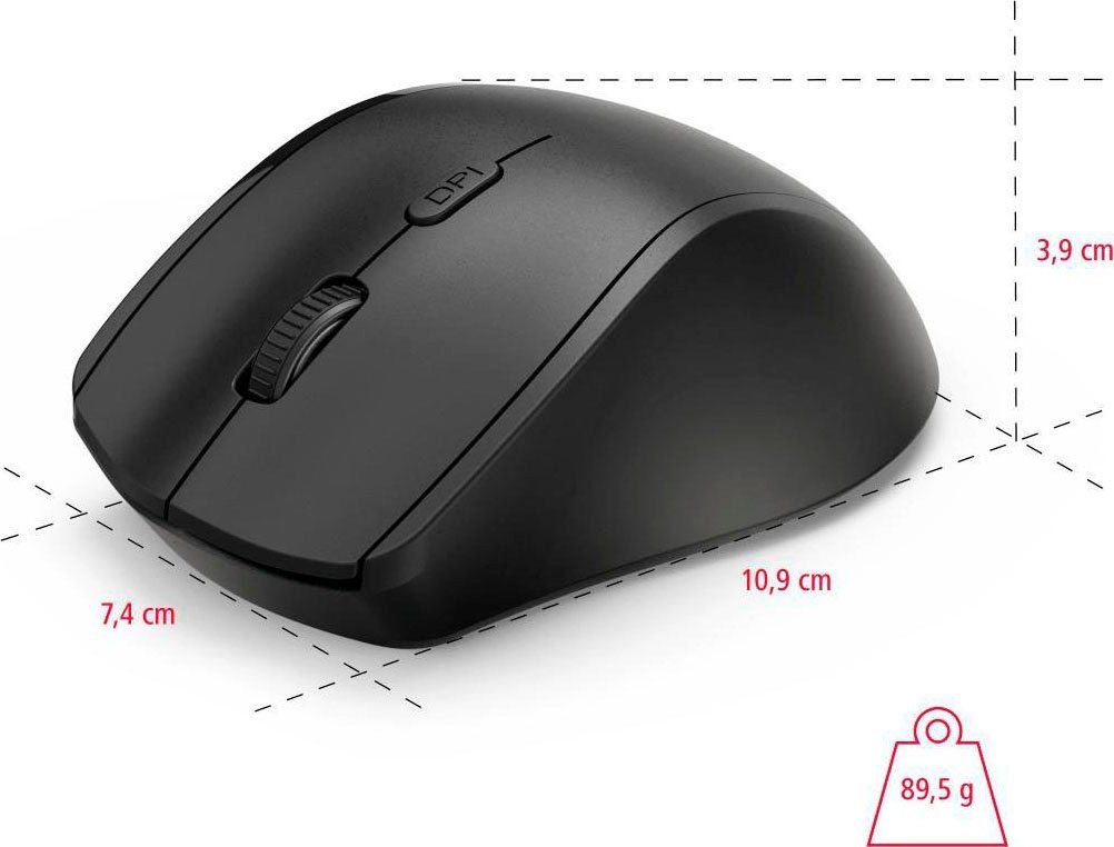 Hama Funk Linkshänder Maus, kabellose Computermaus Riano, 6 Tasten, optisch Maus Hama Funk Linkshänder Maus, kabellose Computermaus Riano, 6 Tasten, optisch Maus von Hama