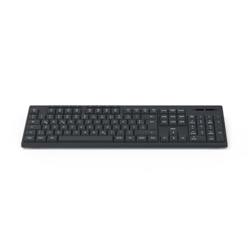 Hama Funktastatur WK-200 (Tastatur kabellos, mit Batterien, ergonomisches Tippgefühl, leise Tasten, verstaubarer USB Empfänger, Multimedia Tasten, Nummernblock, deutsches QWERTZ-Layout) schwarz Hama Funktastatur WK-200 (Tastatur kabellos, mit Batterien, ergonomisches Tippgefühl, leise Tasten, verstaubarer USB Empfänger, Multimedia Tasten, Nummernblock, deutsches QWERTZ-Layout) schwarz von Hama