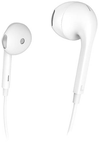 Hama Glow HiFi In Ear Kopfhörer kabelgebunden Stereo Weiß Lautstärkeregelung von Hama