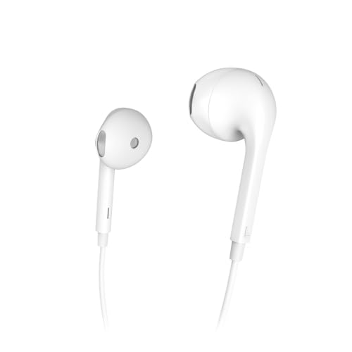 Hama Glow HiFi In Ear Kopfhörer kabelgebunden Stereo Weiß Lautstärkeregelung von Hama