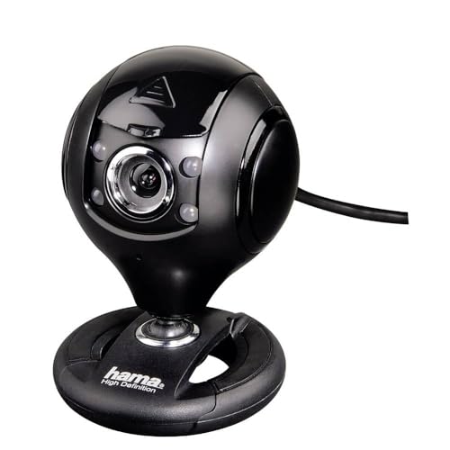 Hama HD Web-Cam mit Mikrofon (Streaming Kamera mit Abdeckung, Webkamera für Konferenzen und Meetings am PC, Laptop und Notebook) schwarz von Hama