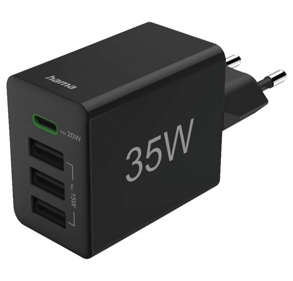 Hama Hama 201990 Schnellladegerät 35W USB-C und USB-A. Schnelllade-Gerät (Schnellladegerät, Schnellladegerät mit 35W Leistung für USB-Geräte, Schnellladung mit 35W für USB-Geräte) von Hama