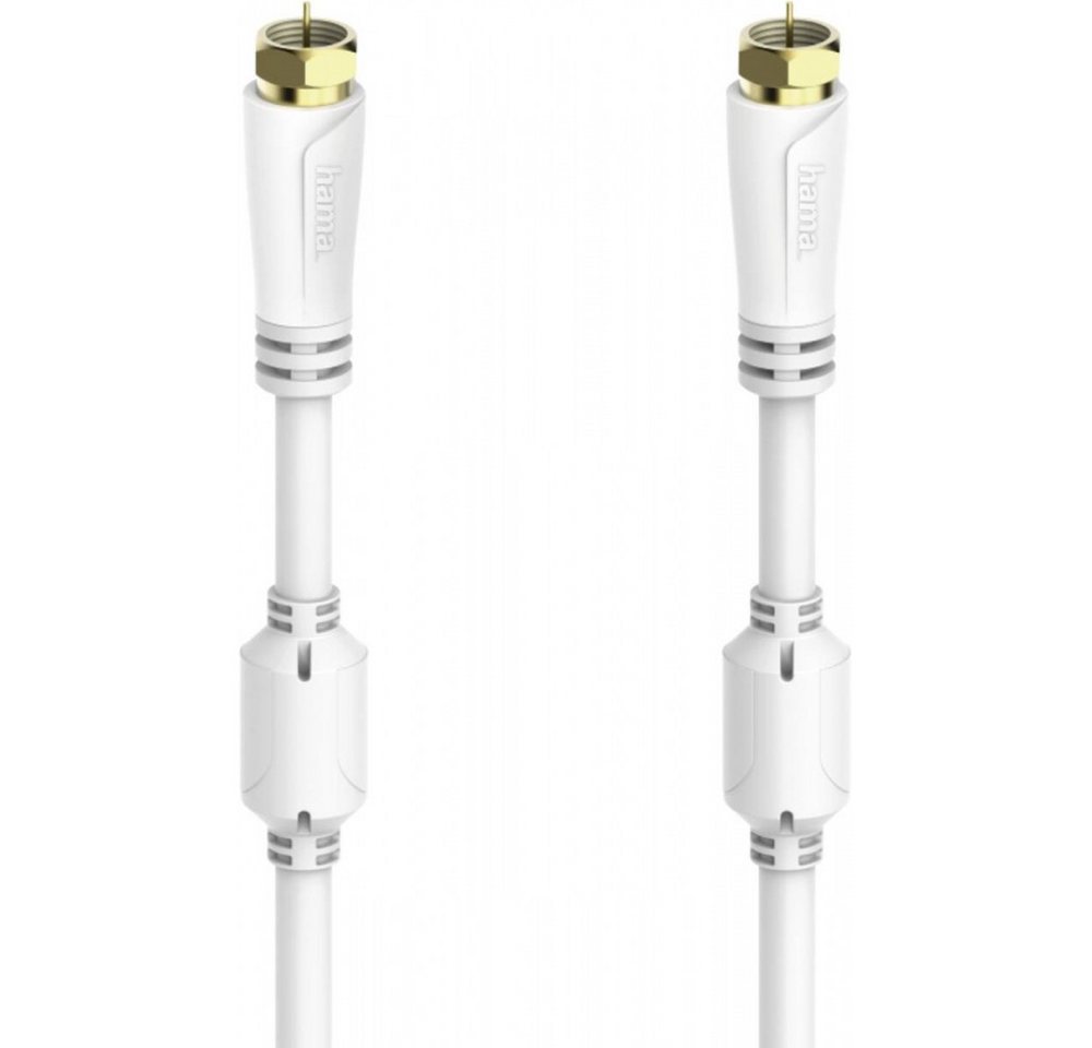 Hama Hama 205252 F-KABEL 100DB 3,0M Weiss - Kabel. Elektro-Kabel, F-Stecker, Koaxial, Optimierter Knickschutz, dreifache Abschirmung von Hama