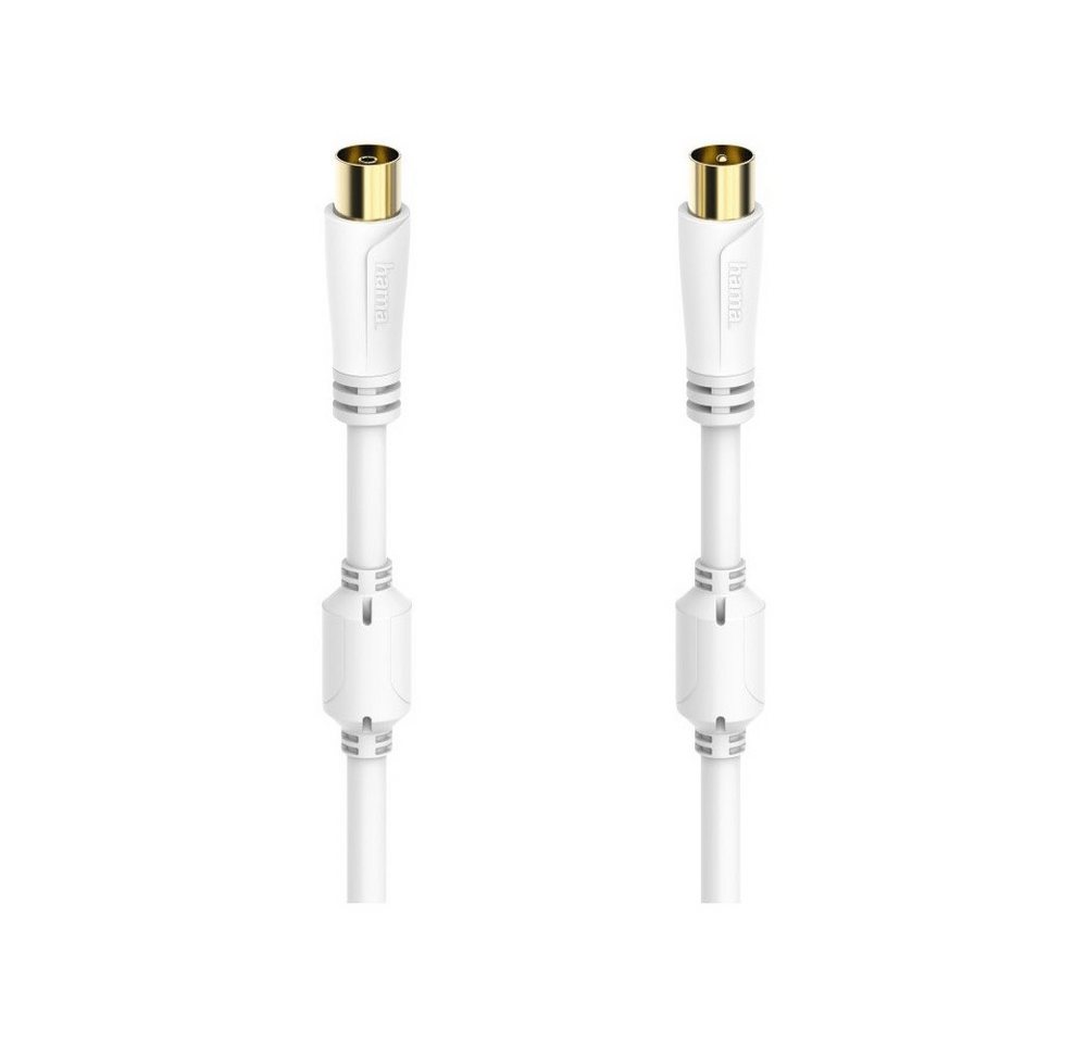 Hama Hama Antennen-Kabel 100 dB (7,5m) Koax-Stecker/Kupplung Elektro-Kabel, Koax-Stecker zu Koax-Kupplung, Koax-Stecker zu Koax-Kupplung, Hochwertiges Antennen-Kabel mit 100 dB Signalstärke von Hama
