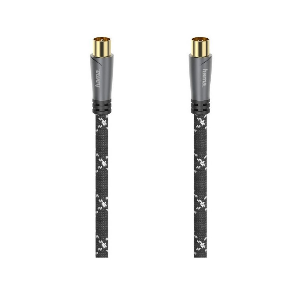 Hama Hama Antennen-Kabel 120 dB 10m Koax-Stecker Kupplung Dachantenne (störungsfreier Empfang), Geschirmtes Audiokabel von Hama