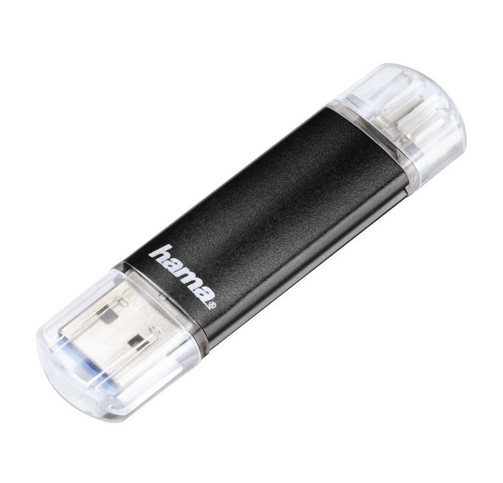 Hama Hama FlashPen Laeta Twin USB 3.0 16GB schwarz - USB-Stick USB-Flash-Laufwerk (Kompaktes Aluminium-Gehäuse) von Hama