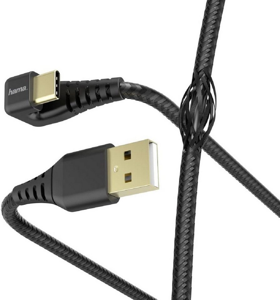 Hama Hama Ladekabel Datenkabel USB zu USB Type-C abgewinkelt 1,5m schwarz Smartphone-Kabel, (150 cm) von Hama